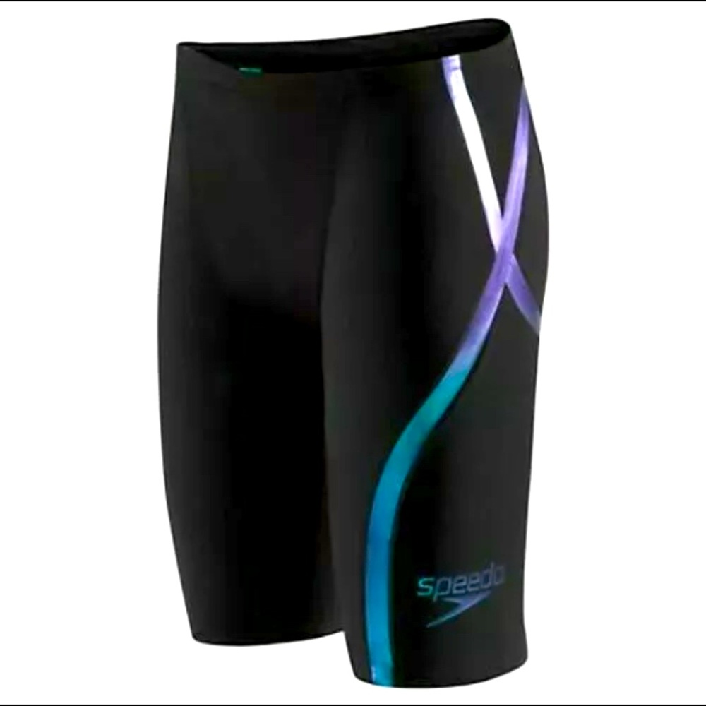🆕 Speedo Fastskin NWOT Racer Regular Waist Jammer – Black/Blue – Mens 28. #0153 - Picture 1 of 11